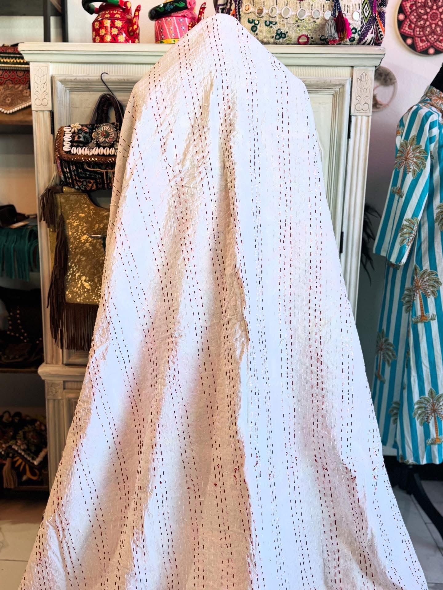 Bohemian Mosaic – Handblock Printed Kantha Quilt – 100% Cotton | Handmade