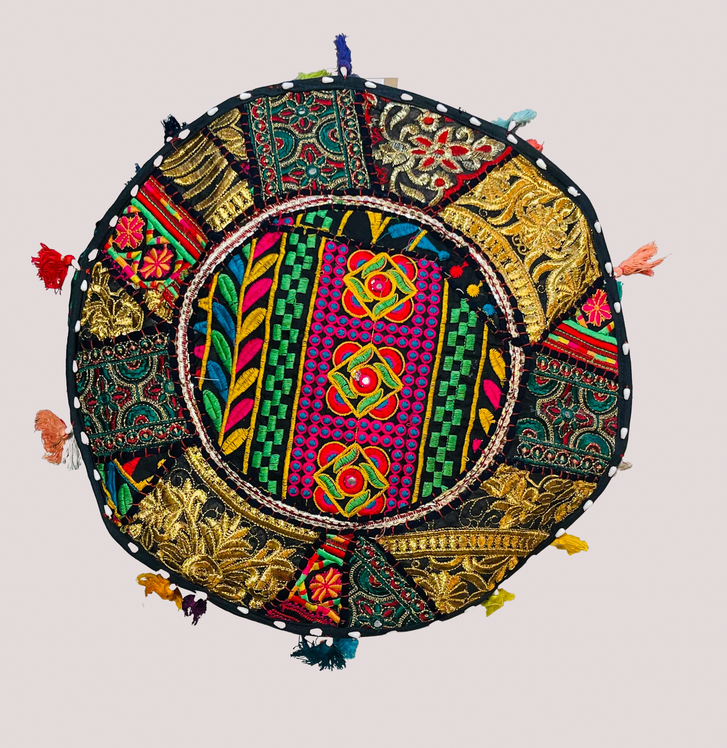 Handmade Pouf Cover - Black