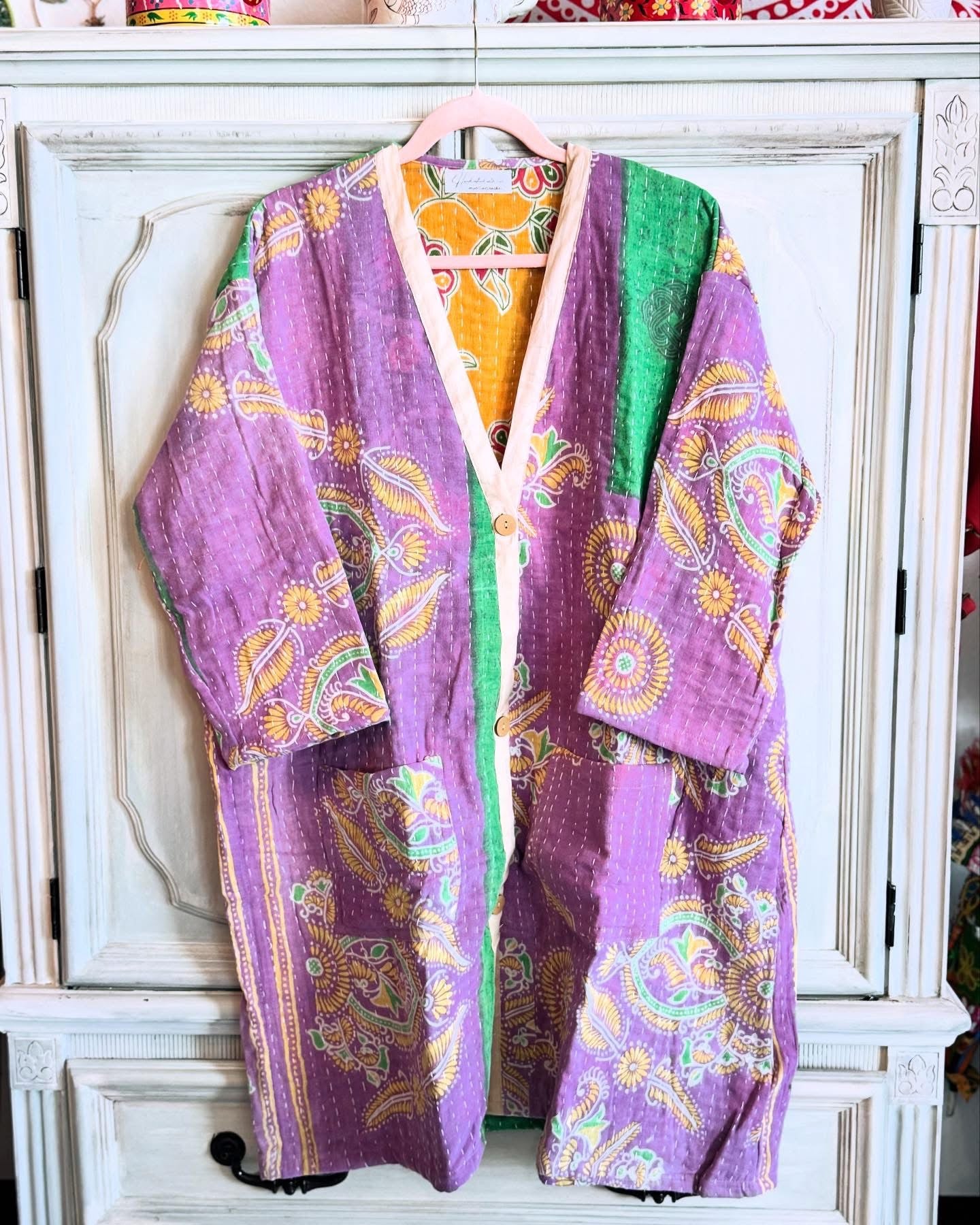 Purple Kantha Kimono