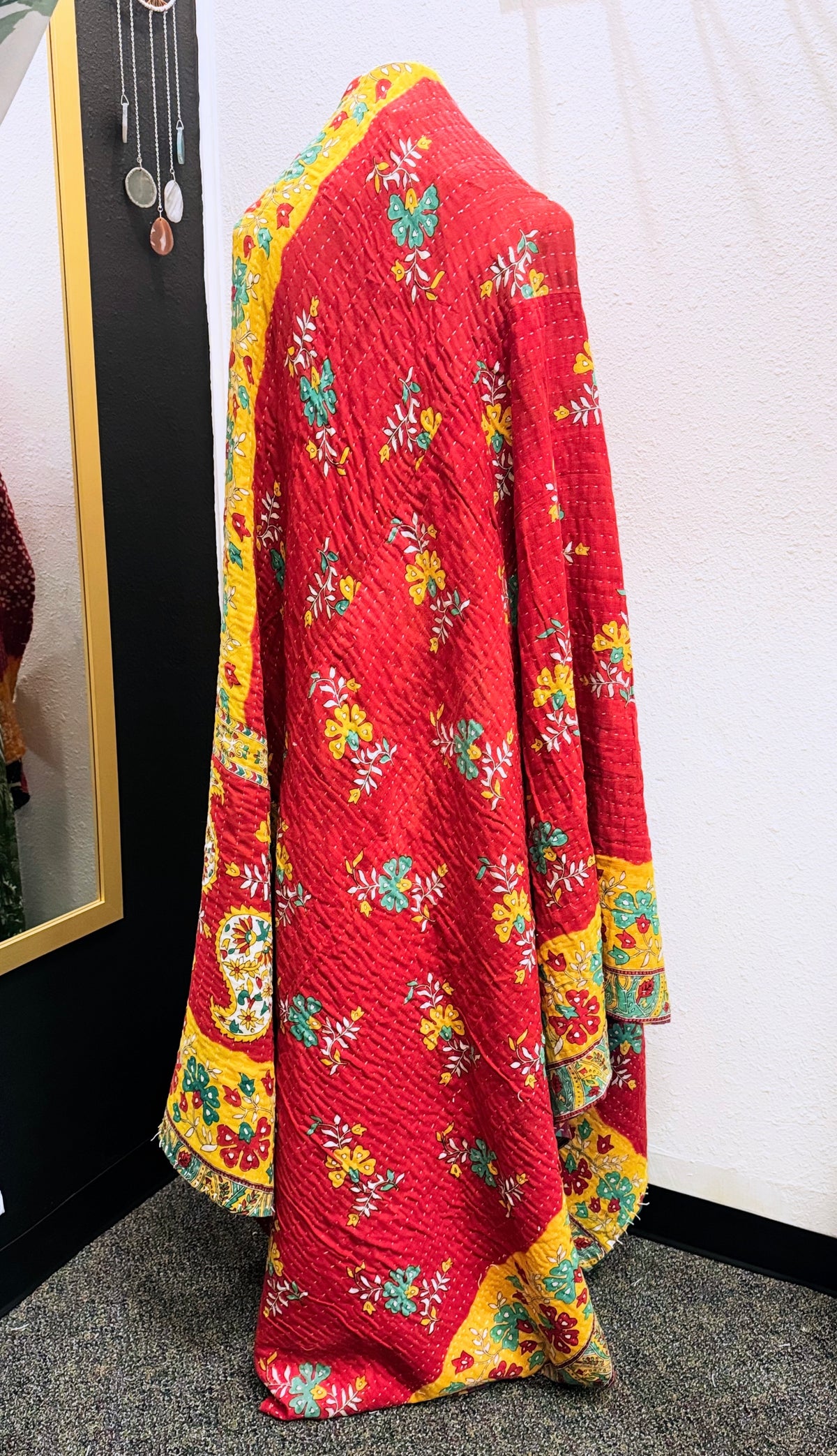 Purple Saree Kantha Quilt – Twin Size - Throw Blanket