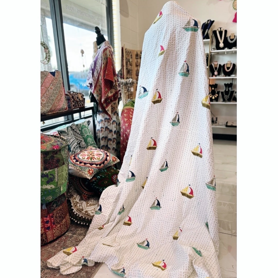 Sailing Home – Handmade Kantha Quilt | 100% Cotton | Collector’s Edition
