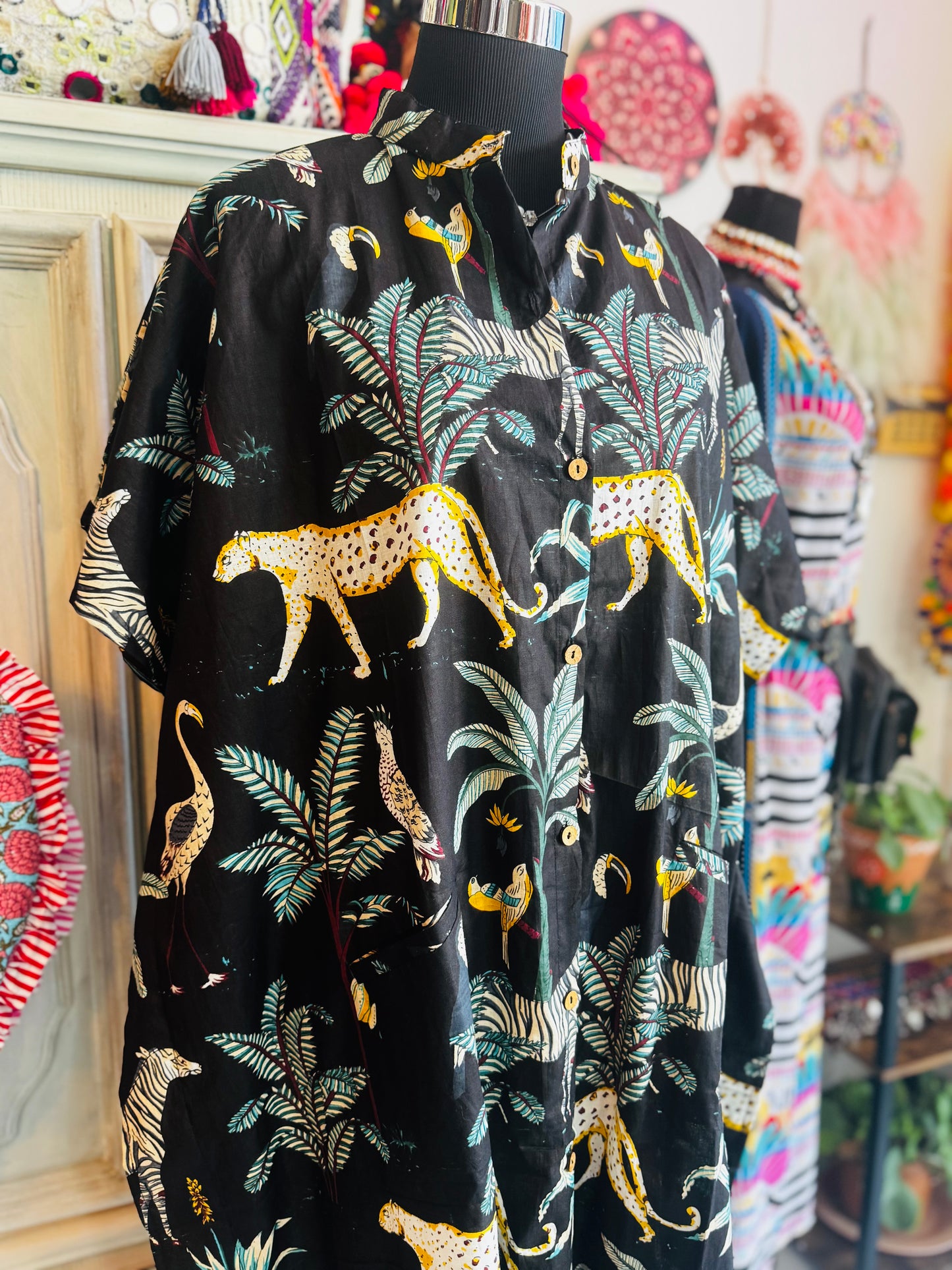 Midnight Jungle | Handmade Hand Block Printed Cotton Dress