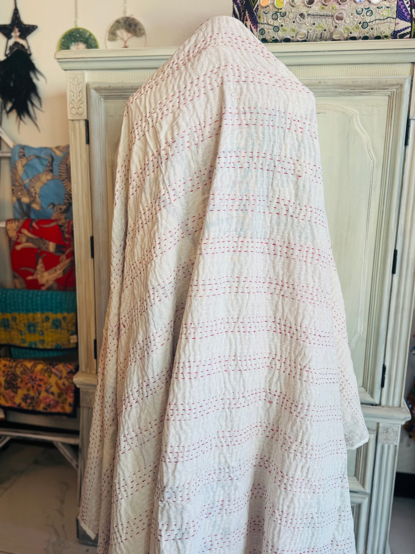Silk Patchwork Quilt White- Full