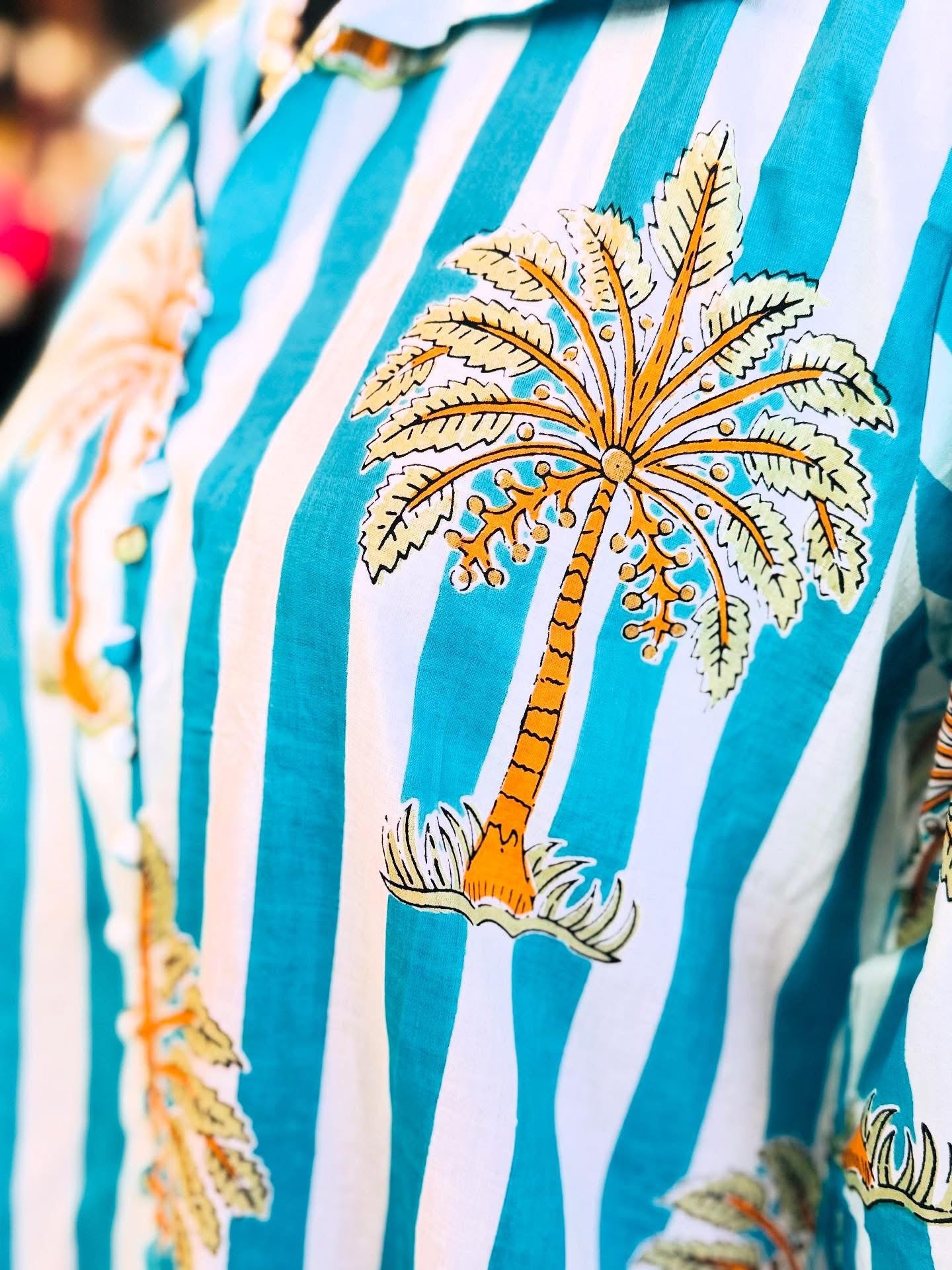 Tropical Breeze – Cotton Dress with Palm Tree Print