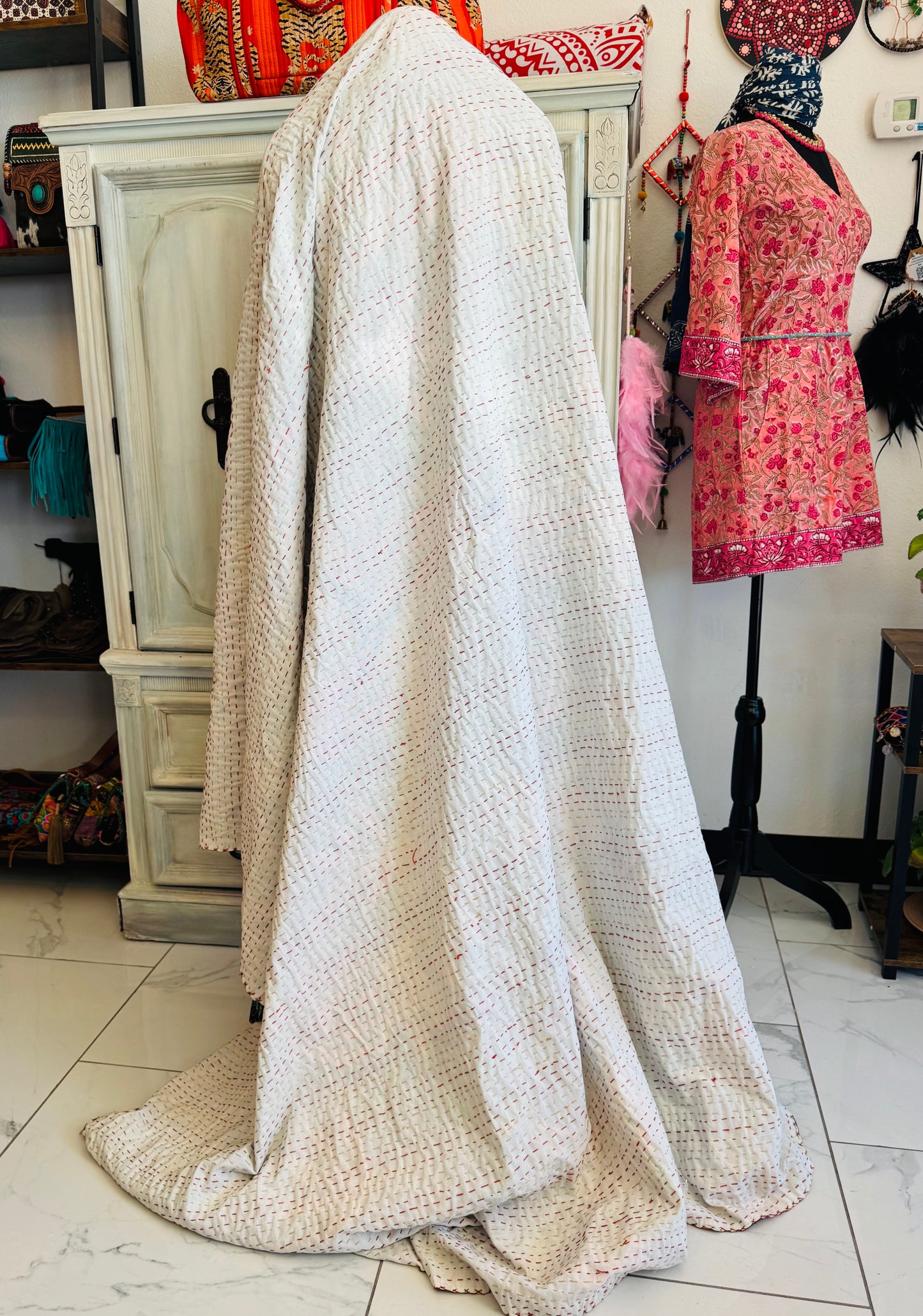 Midnight Tropics – Handblock Printed Kantha Quilt | Cotton | Handmade | Full Size