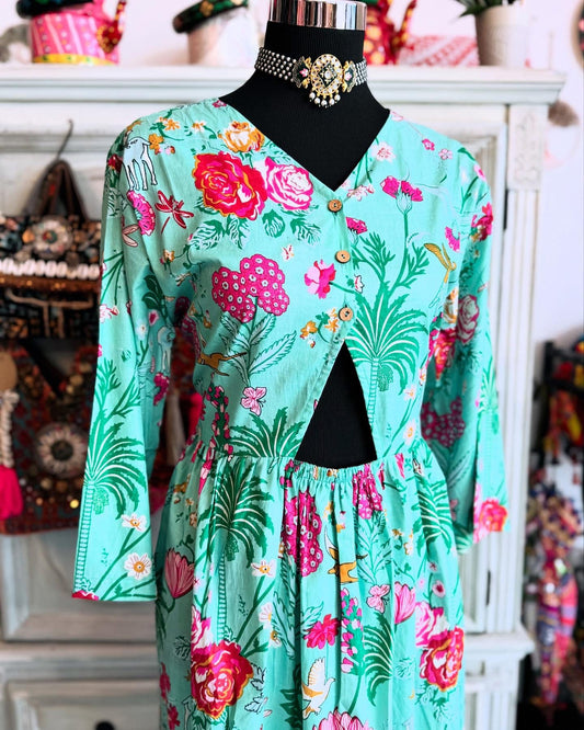 Button-Front Cotton Dress