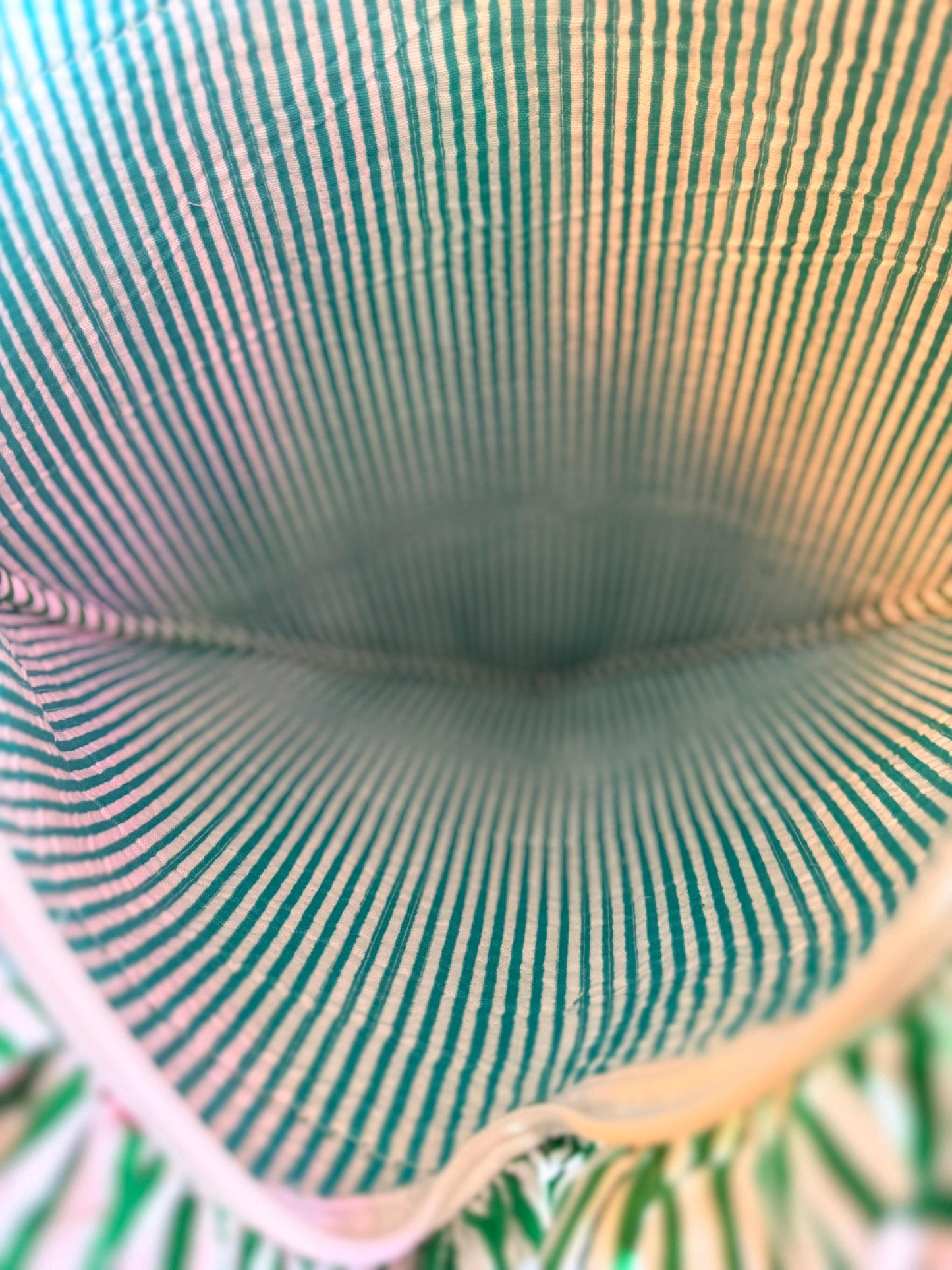 Mint Meadow Heart Tote – Handmade Quilted Cotton Bag with Zipper & Frill Detail | Valentine’s Gift