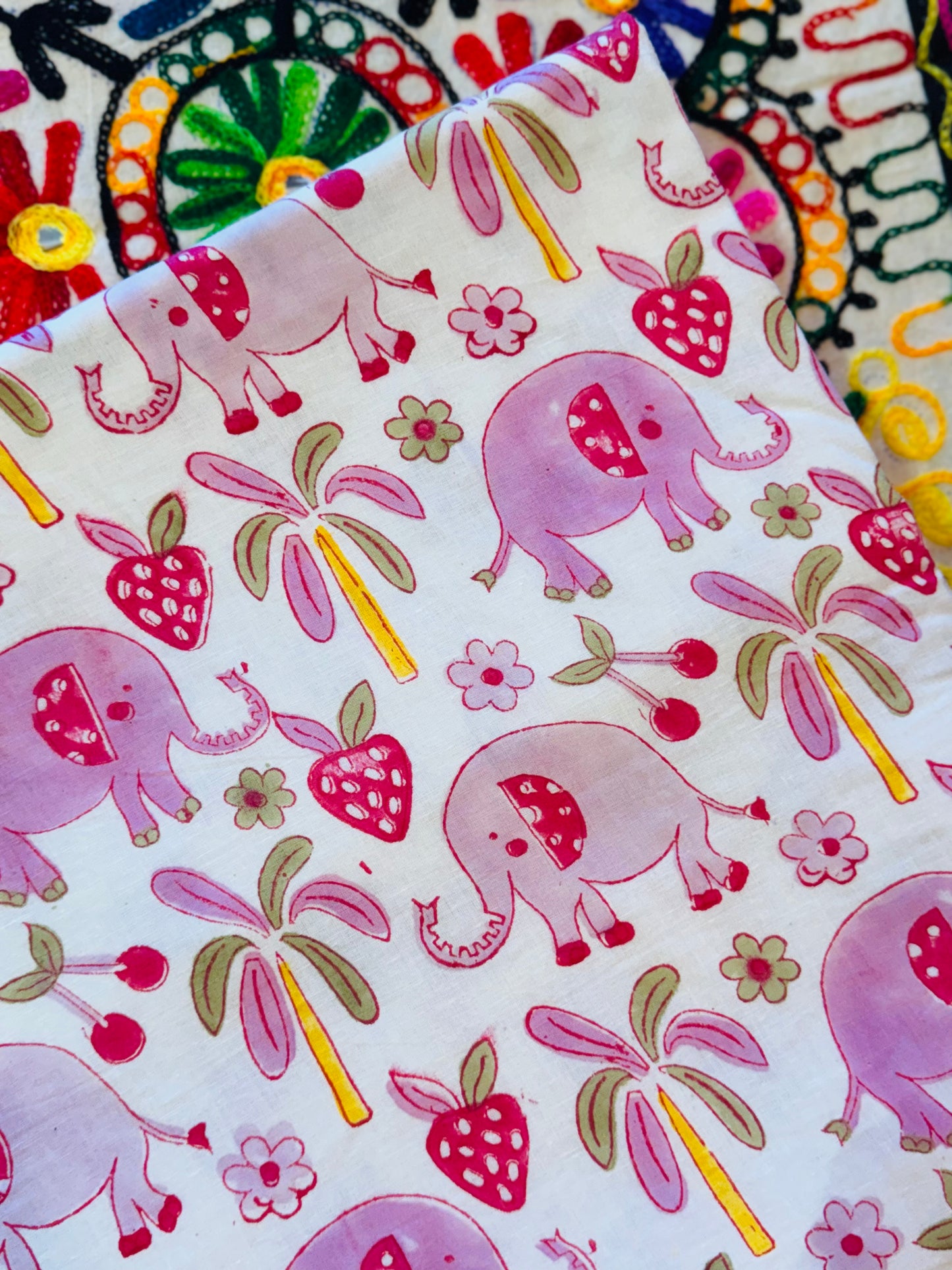 Reversible Cotton Dohar – Elephants & Toads | Handmade Toddler Blanket