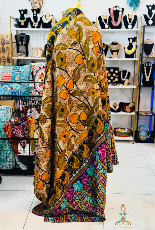 Pebbles and Paisleys Saree Kantha Quilt – Twin Size - Throw Blanket