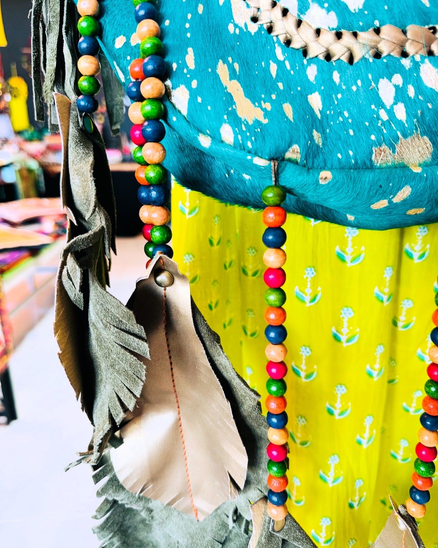 Shoulder Bag with Leaves