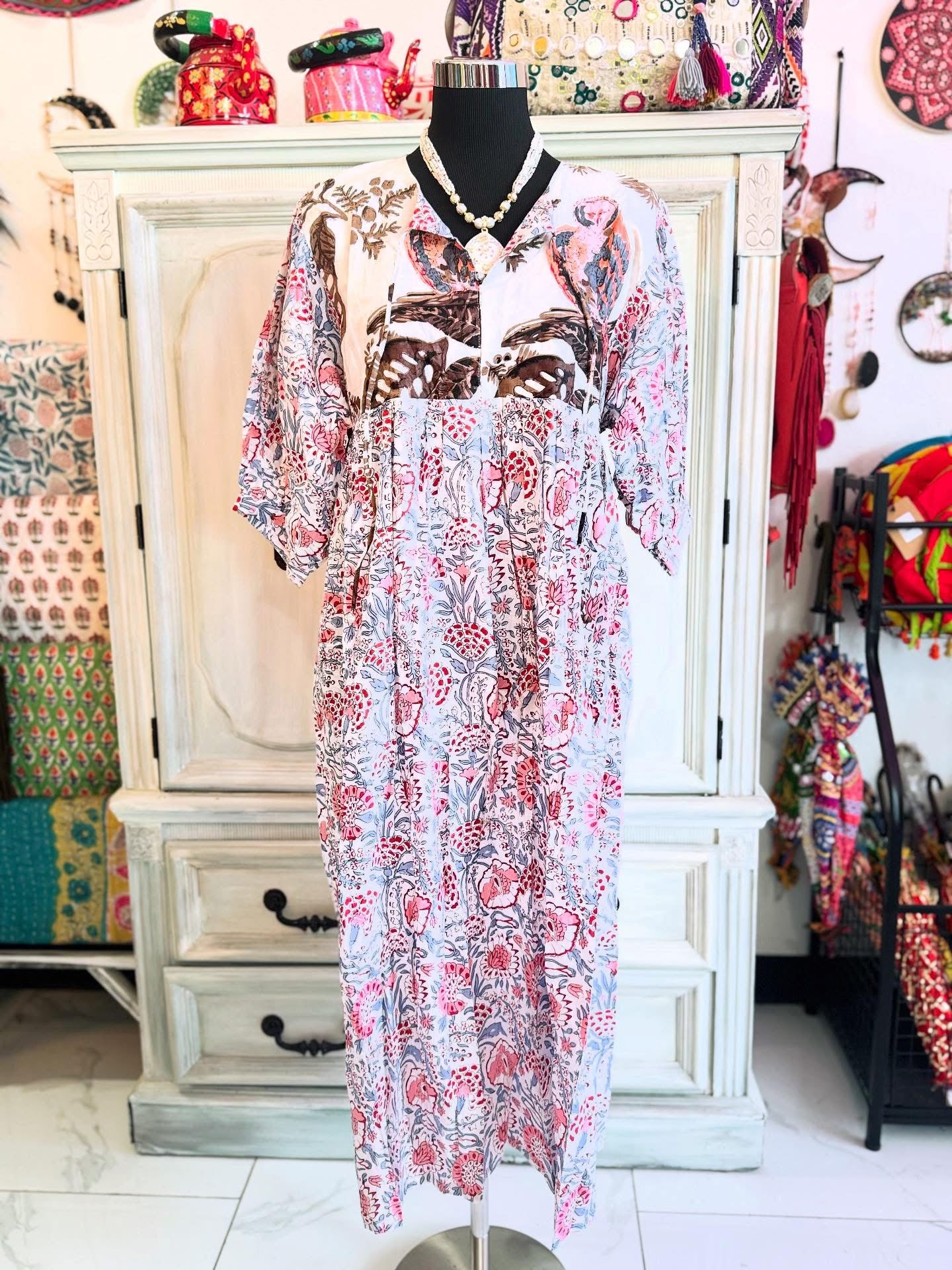 Owlet Bloom – Mixed Print Cotton Dress