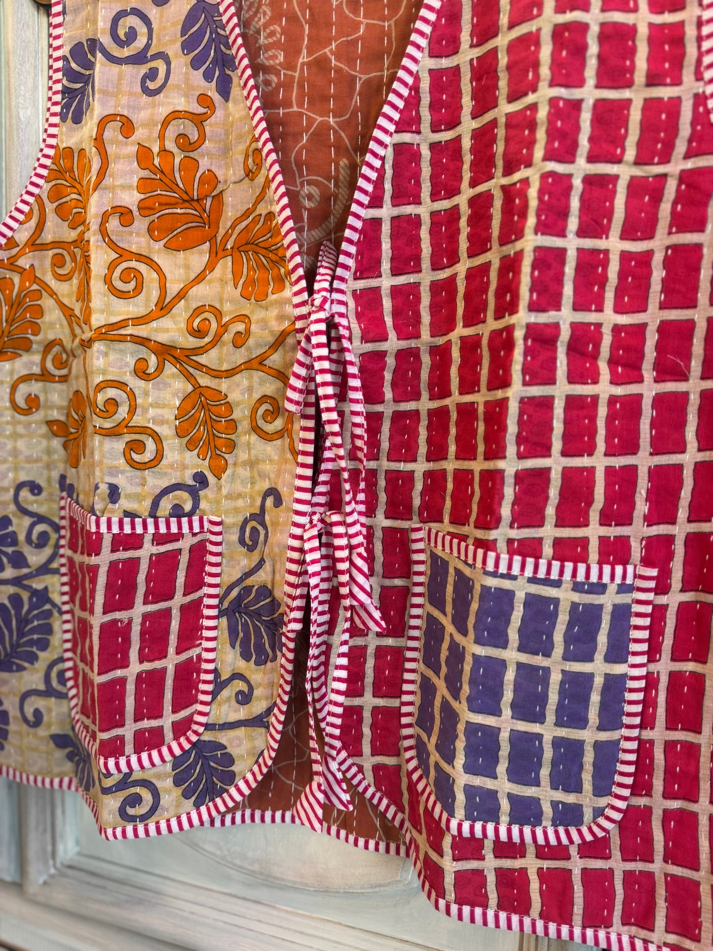 Handmade Reversible Kantha Vest – Firefly | 100% Cotton Jacket