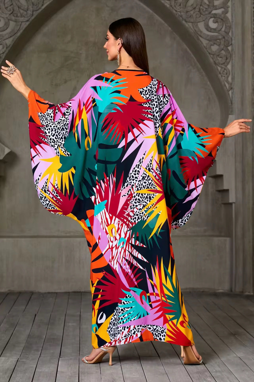 Tropical Sunset Kaftan – Silky Soft, Vibrant, One Size
