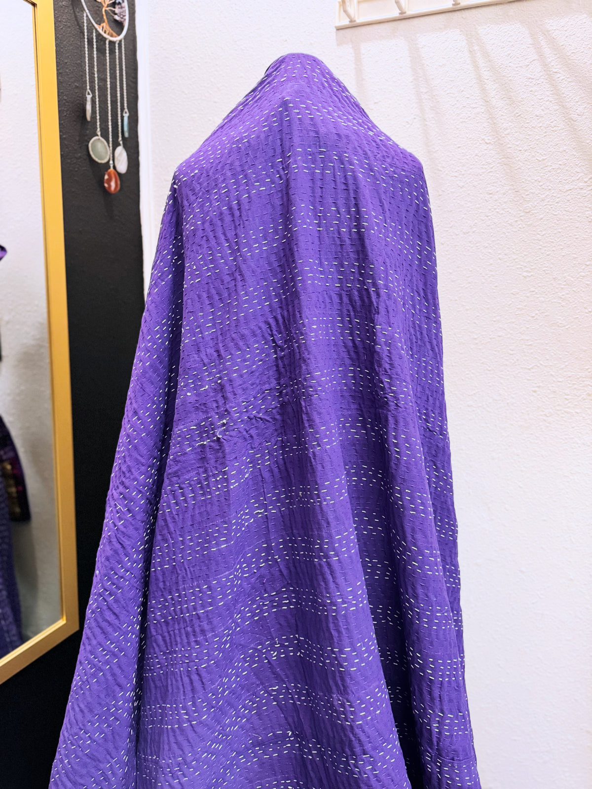 Silk Patchwork Kantha - Purple -Queen/ King