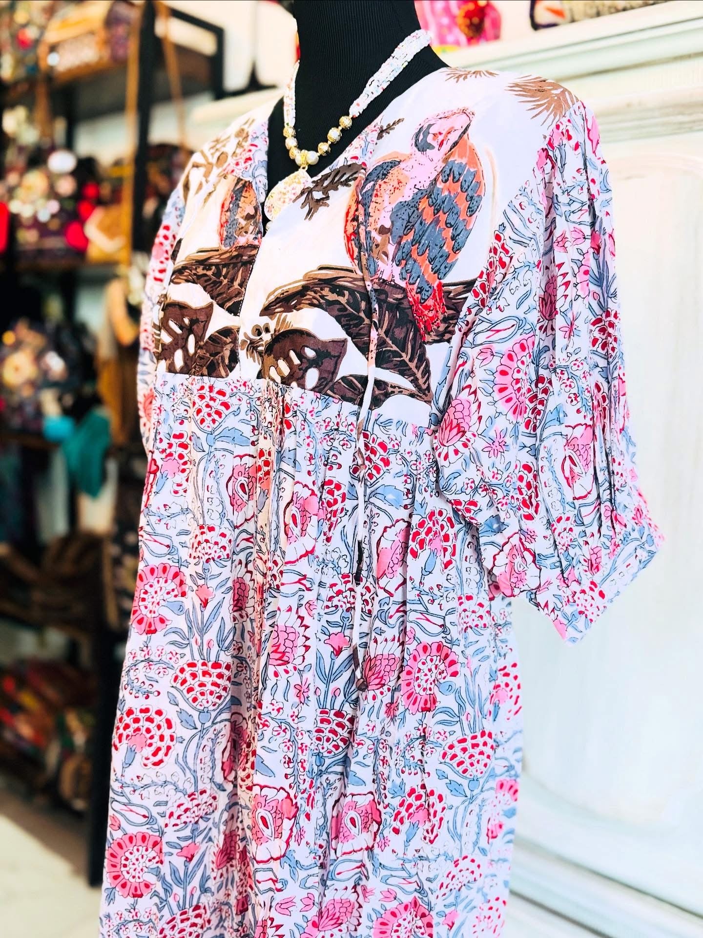 Owlet Bloom – Mixed Print Cotton Dress