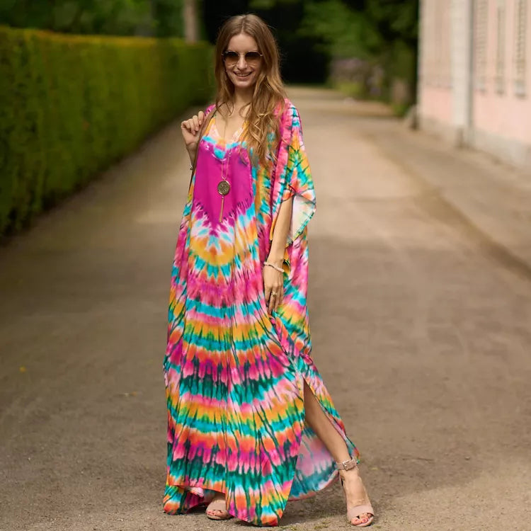 angled look of the heart kaftan with side slits