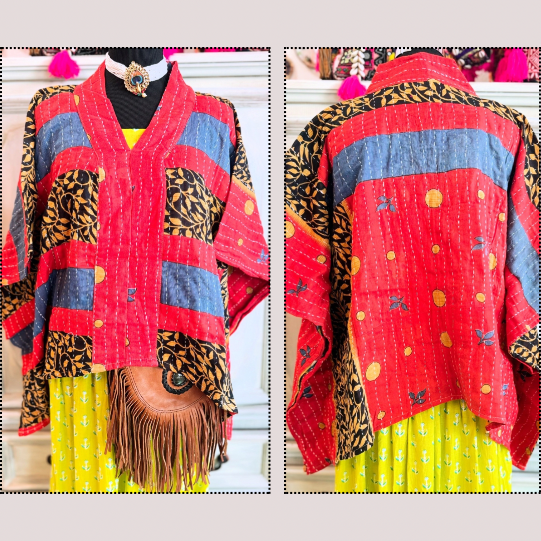Kantha Poncho
