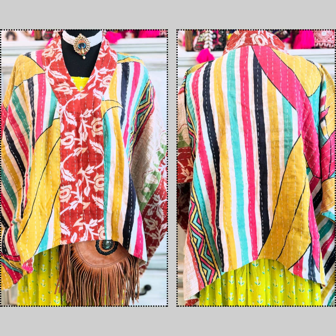 Kantha Poncho