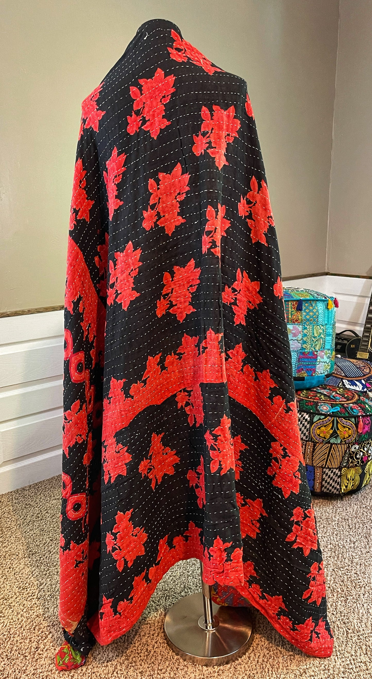 Fun Red Saree Kantha