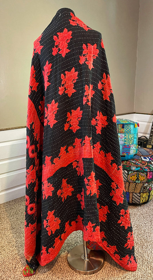 Fun Red Saree Kantha