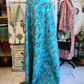 Turquoise Shark Print Kantha Quilt | Cotton Lightweight Blanket | Throw/Twin Size