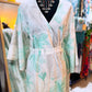 Mint Whisper – Handmade Cotton Wrap Midi Dress with Belt & Pockets (Medium) | Soft Boho Summer Dress