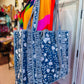 Indigo Garden Tote – Handmade Quilted Cotton Bag | Blue Floral Everyday Tote