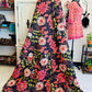 Midnight Dahlia – Handblock Printed Kantha Quilt | Cotton | Handmade | Full Size