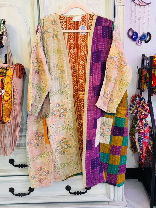 Cubes Kantha Kimono