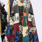 Silk Patchwork Kantha Quilt - Black Tribal - Handmade | Silk | Cotton | Queen | King