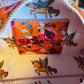 Pink Roses Quilted Duffel Bag – Handmade Floral Block Print Weekender Bag with Unicorn Lining
