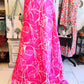 Hot Pink Kantha Quilt | Botanical Block Print Throw | Twin Size