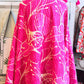 Hot Pink Kantha Quilt | Botanical Block Print Throw | Twin Size