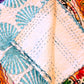 Kantha Cotton Quilt – Blue Shells & Solid White | Handmade Toddler Blanket