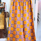 Saffron Squares – Handmade Kantha Cotton Pants | Wide Leg Boho Trousers