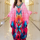 Pink Geometric Luxe Kaftan – Soft, Flowing, One-Size Resort Wear