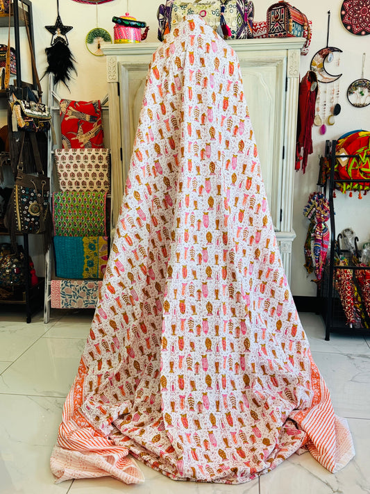 Rainbow Reef – Handmade Kantha Quilt | 100% Cotton | Collector’s Edition