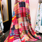 Silk Patchwork Kantha Quilt - Pink- Handmade | Silk | Cotton | Queen | King
