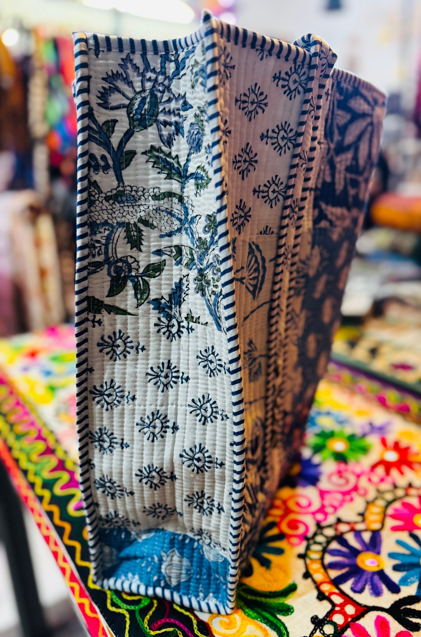 Handmade Garden Mosaic Tote – Quilted Cotton Patchwork Bag