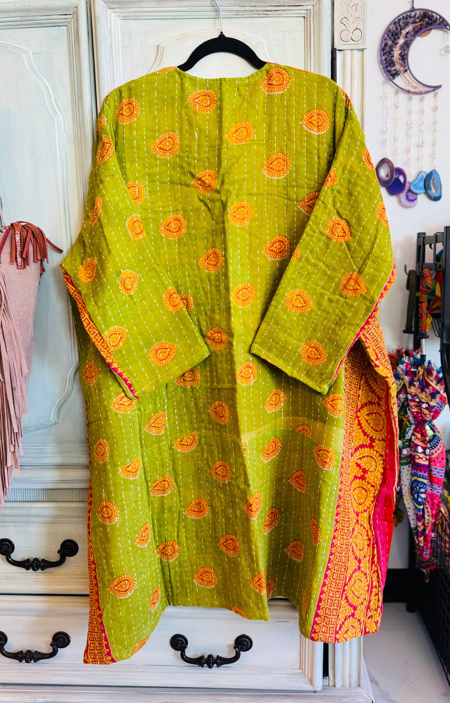 Green Kantha Kimono