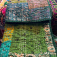 Silk Patchwork Kantha - Green-Queen/ King