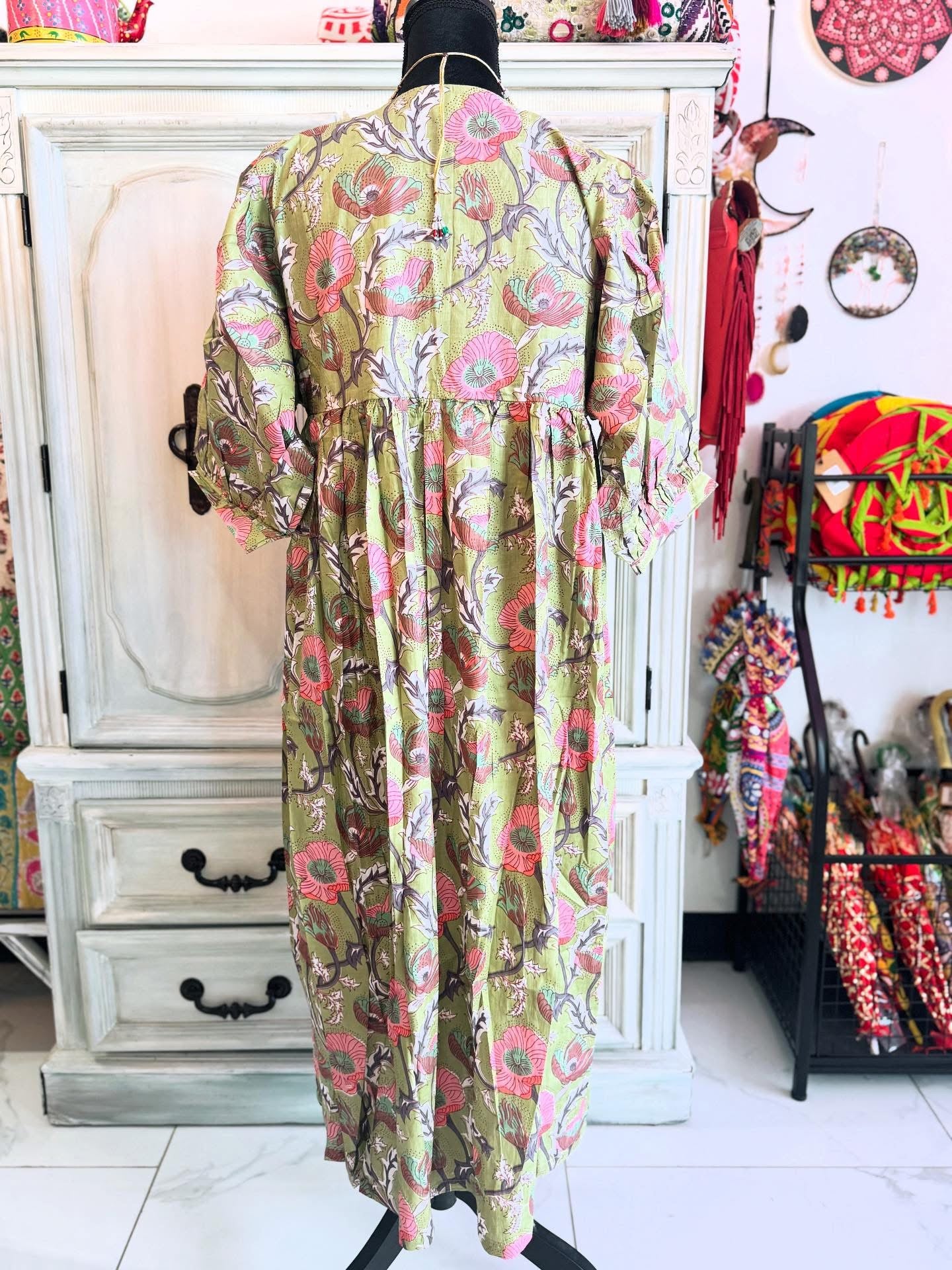 Garden Twin – Mixed Print Cotton Dress