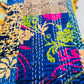 Silk Patchwork Kantha - Blue- Queen/ King