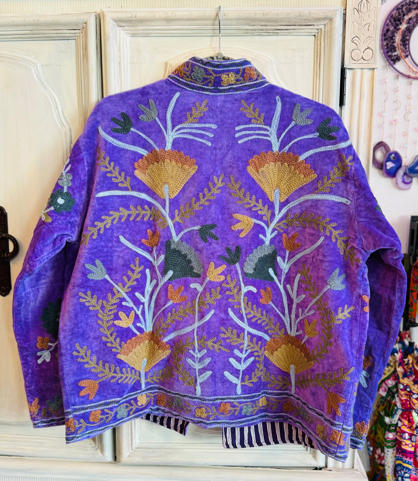 Velvet Embroidered Jackets - Purple