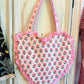 Rosebud Whimsy Heart Tote – Handmade Quilted Cotton Bag with Zipper & Frill Detail | Romantic Gift