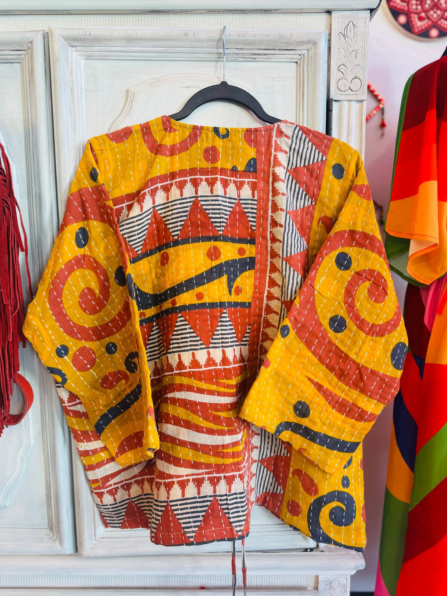 Ember Glow Butterfly 2-Way Top – Handmade | 100% Cotton Boho Blouse