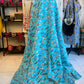 Turquoise Tide | Tribal Shark Print Kantha Quilt | 100% Cotton | Handmade | 90x110” Queen/King