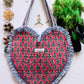Heart-Shaped Quilted Tote Bag | Hand Block-Printed 100% Cotton | Handmade Zipper Tote