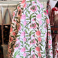 Blush Meadow – Pink Floral Handblock Printed Kantha Quilt | 100% Cotton | Handmade