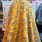 Mustard Shoal | Tribal Shark Print Kantha Quilt | 100% Cotton | Handmade | 90x110” Queen/King